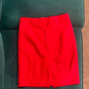 Bright red JCrew wool pencil skirt Women’s 4